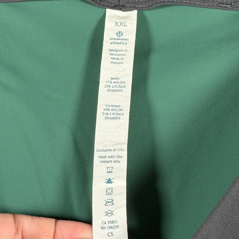 Lululemon License to Train Lined Short 10 Green Grey Mens XXL Training Shorts